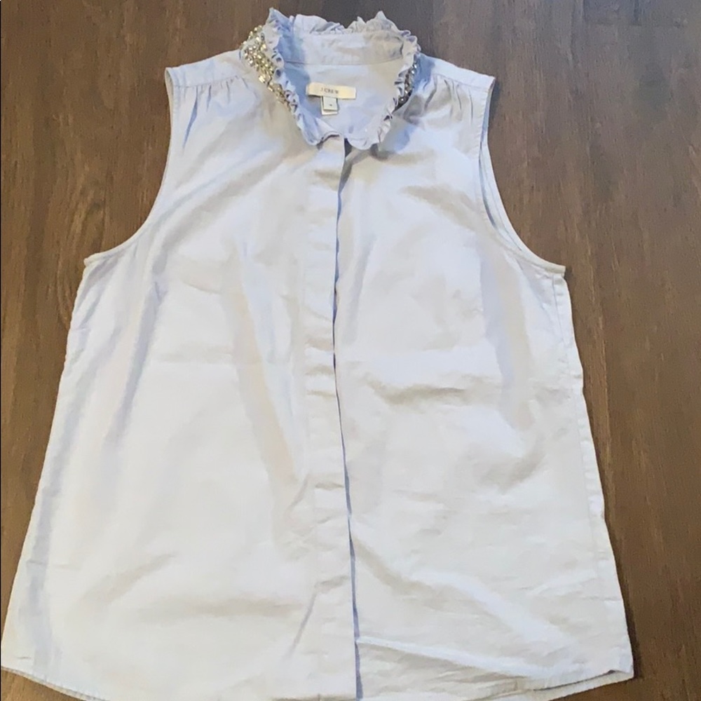 J. Crew Jeweled Collar Tilda Top- Sleeveless